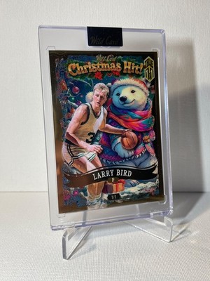 Larry Bird 2025 Wild Card Christmas Hits True 1/1 Gold Foil Celtics Legend HOF