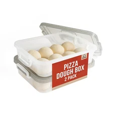 Chef Pomodoro Large Pizza Dough Proofing Box with 2 Trays and 2 Lids, 17.3 x ...