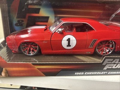 Jada Toys 1969 Chevrolet Camaro Cherry Red / Upgraded Interior Red & Chrome Rims