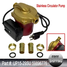 UP15-29SU Stainless Circulator Pump -Line Cord 1-1/4" Union 1/8 HP 115V 60HZ USA