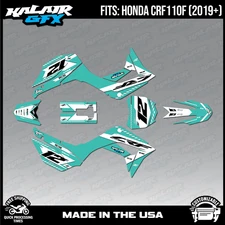 Graphics Kit for HONDA CRF110F CRF110 (2019-2024) Lethal Series - Teal