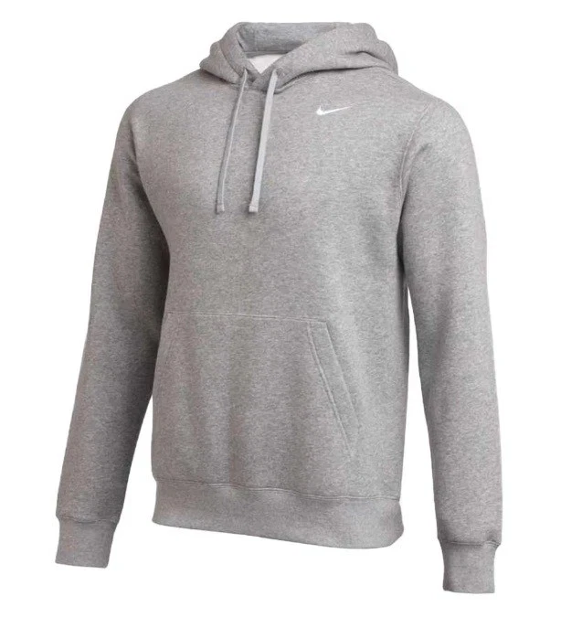 Nike Men's Club Fleece Pullover Hoodie Dark Grey Heather Size Large NEW