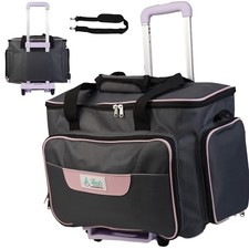 Athena's Rolling Sewing Machine Case with 4 Wheels, Sewing Machine Silver Grey