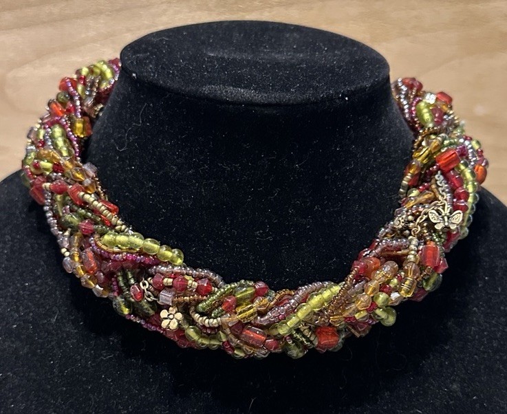 Chico's Multi Strand Twisted Bead  Statement Neck… - image 1