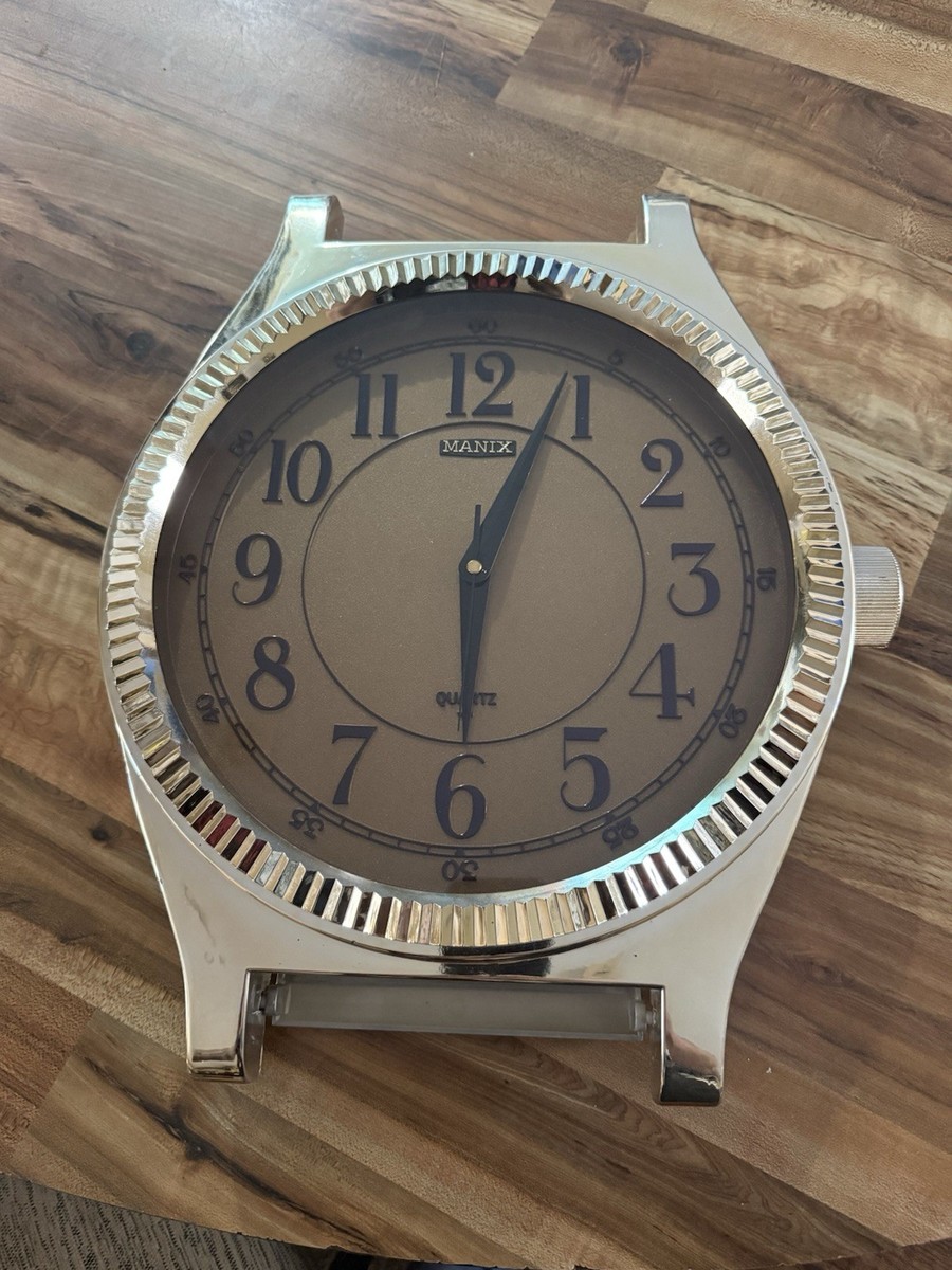 Extra Large Wrist Watch Wall Clock 44.5” Gold Silver Tone Novelty