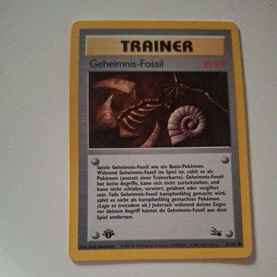 Pokémon Geheimnis-Fossil 62/62 DE 1. Edition Common Fossil 1999