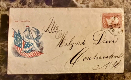 c1860's Civil War Patriotic Cover cachet Our Country
