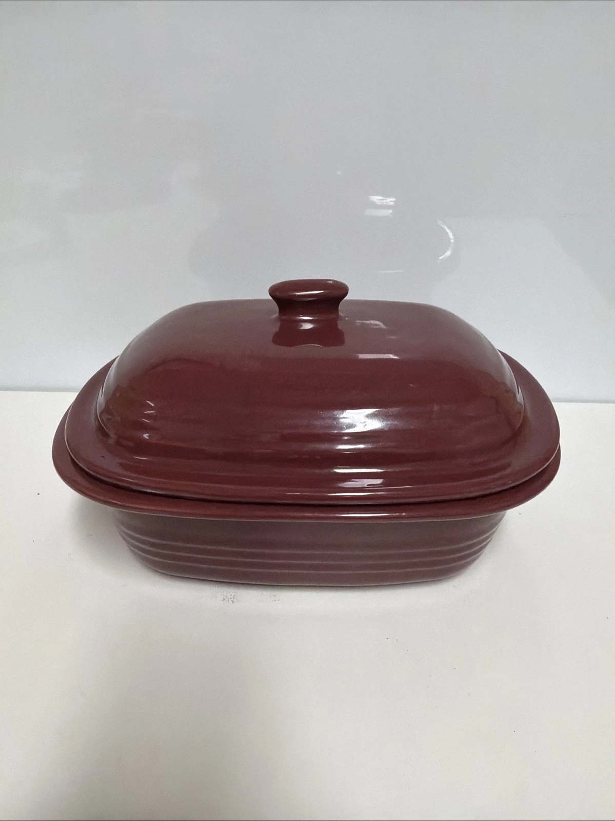 Pampered Chef Cranberry Deep Roaster Covered Baker Stoneware 3.1 Qt Dutch Oven