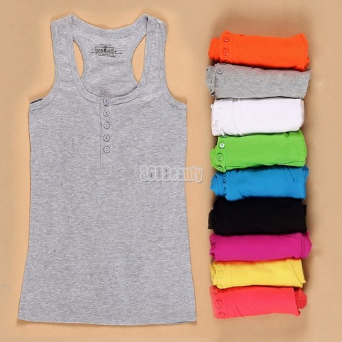 New Ladies Women Girl's Mini Sleeveless T-Shirt Tank Tops Cami Waistcoat Vest