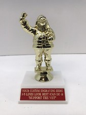Santa Claus Christmas Party Trophy Award 7" FREE Engraving SUPPORT THE VET