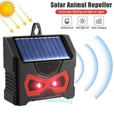 Upgraded Solar Ultrasonic Animal Repellent Dog Cat Skunk Deer Raccoon For Garden