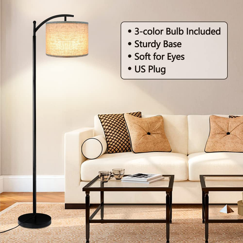 Floor Lamp for Living Room with 3 Color Temperatures LED Bulb, Standing Lamp Tal - Picture 7 of 8