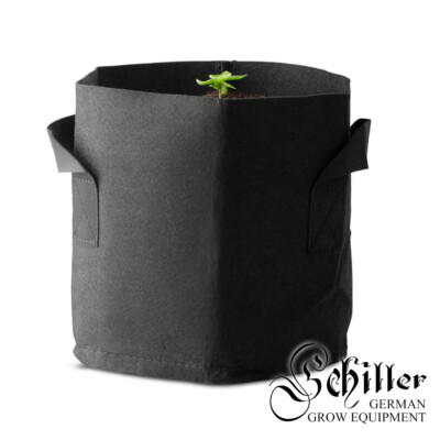 Schiller Stofftopf 6 Liter - Grow Bag Round Pflanzsäcke mit Henkeln Pflanztasche