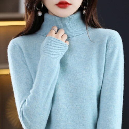 Women's Sweater 2024 Long Sleeve Cashmere Knitted Pullover - Bild 10 von 35