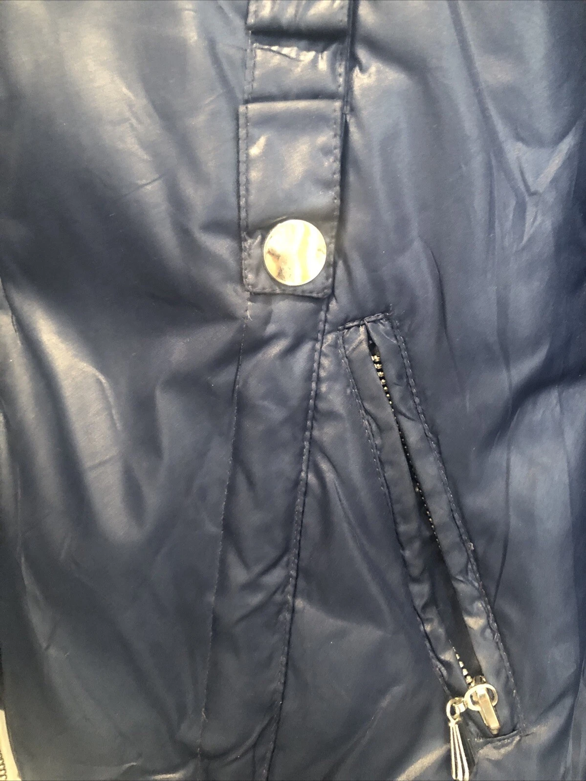 KENZO KORS blu piumino imbottito cappuccio giacca invernale cappotto medio donna