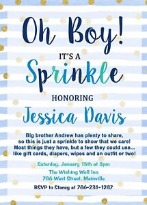 Featured image of post Baby Boy Sprinkle Shower Invitations Plus you can click on the promotions link to find matching diaper raffle tickets and book request cards