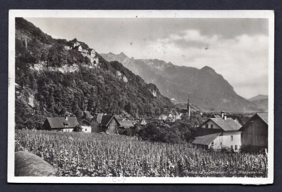 LIECHTENSTEIN 1931 ZEPPELIN VUELO VADUZ-LAUSANNE SELLO EN ROJO ATADO SCOTT #C17 Foto 2 de 2