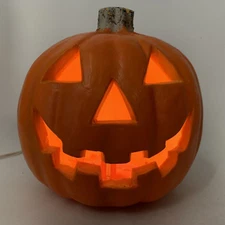 Light Up Halloween Jack O Lantern Pumpkin Electric 9" Foam Mold 1998 Paper Magic