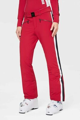 Bogner Magali Insulated Ski Pants Women's - 38 US 8 Medium - Red w/Stripe - NEW