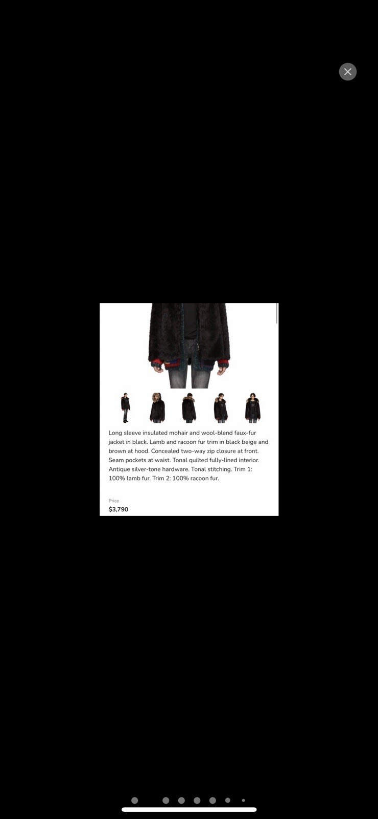 Giacca in pelliccia sintetica da uomo Saint Laurent. 52 L. $3790