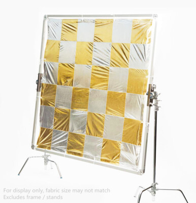8'x8' 8x8ft 2.4x2.4m Silver & Gold Checkerboard Reflector overhead