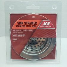 ACE Sink Strainer Stainless Steel Body Twist 'N Lock Basket  40286