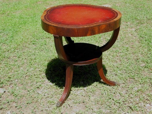 Vintage Ferguson Regency Mahagoni rot Leder Couchtisch - Bild 4 von 13