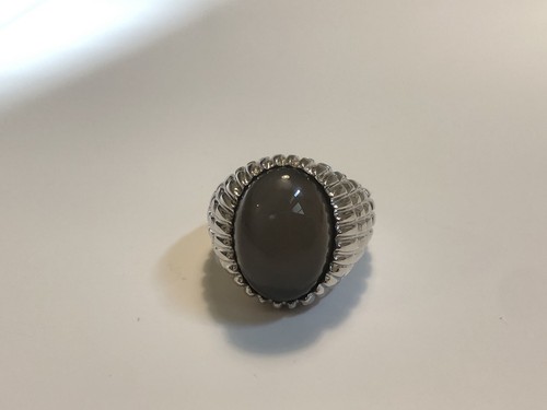 Anello 925 Con Pietra Cabochon Pietra Di Luna - Foto 5 di 13