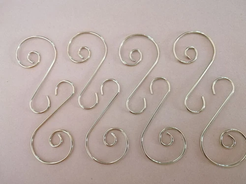 40Pcs 25*50mm Gold S Swirl Wire Christmas Tree Ornament Hook or Hanger - Picture 3 of 5