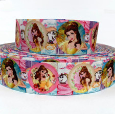 GROSGRAIN RIBBON 5/8", 7/8", 1.5" 3" Beauty and The Beast Princess A2 Printed