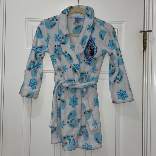 Disney Frozen Olaf The Snowman w/Elsa & Anna Plush Bath Robe 7/8 & XL 5 Slippers - Picture 2 of 10