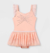 Cat  Jack Pink Cami Flutter Sleeve Leotard Girls Size XS 4/5 New With Tags