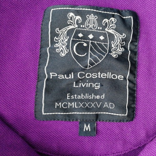 Camisa polo Paul Costelloe ciruela de algodón manga corta para hombre talla M - Imagen 7 de 17