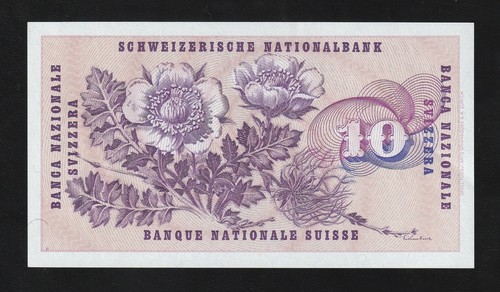 🇨🇭 SWITZERLAND 10 FRANKEN FRANCS 7 2 1974 P 45t , UNC * - Picture 2 of 2