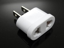 Euro to American EU US Power Outlet Plug Adapter 2 Prong 110V - 240V White