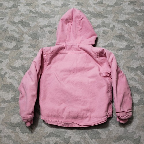 Carhartt Jacket Youth Girls XS Pink Full Zip Hooded Work Wear - Picture 9 of 13