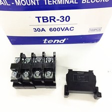 100Pcs/box Terminal Blocks Rail-mount Terminal Block TBR-30 30A 600VAC
