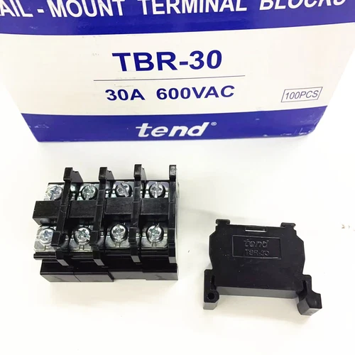100Pcs/box Terminal Blocks Rail-mount Terminal Block TBR-30 30A 600VAC - Picture 1 of 2
