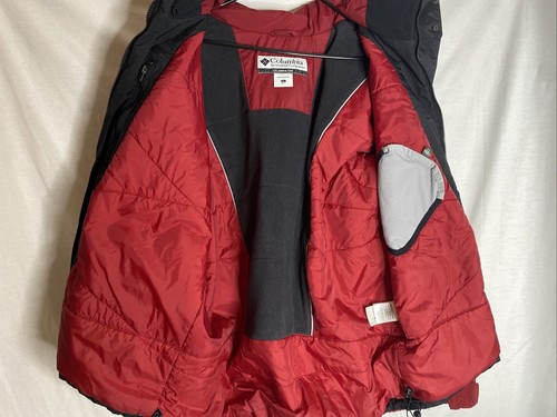 Columbia Mens Jacket Ski Coat Red Gray Black Size Large w/ Hood - Picture 6 of 9