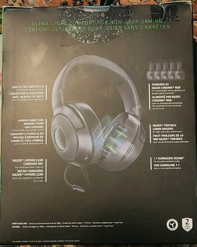 Razer Kraken V3 X Wired USB Gaming Headset:Lightweight Build - Triforce 40mm - Picture 2 of 5