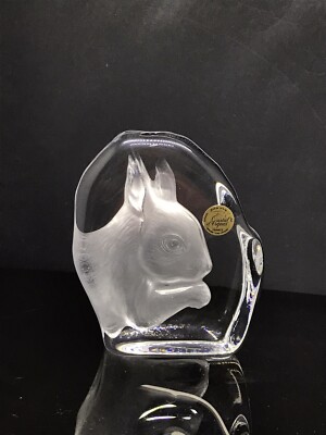Eichhörnchen Briefbeschwerer Cristal D Arques Glas Vintage Frankreich Bleikristall