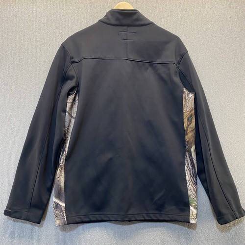 Realtree Outdoor Jacket Size Medium Black Camo Hunting Full Zip Long Sleeve Coat - Picture 2 of 8