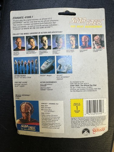 Galoob Star Trek The Next Generation Lieutenant Worf Figure - Picture 2 of 3