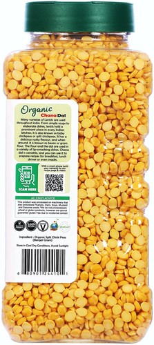 Rani Organic Chana Dal (Split Desi Chickpeas without skin) 32oz (2lbs) 908g Jar - Picture 4 of 10