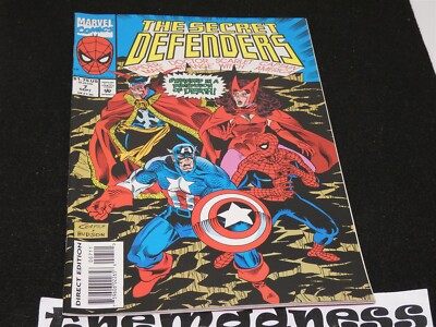 1993 Marvel Comics Secret Defenders #7 Dr. Strange Scarlet Witch Cap Unread