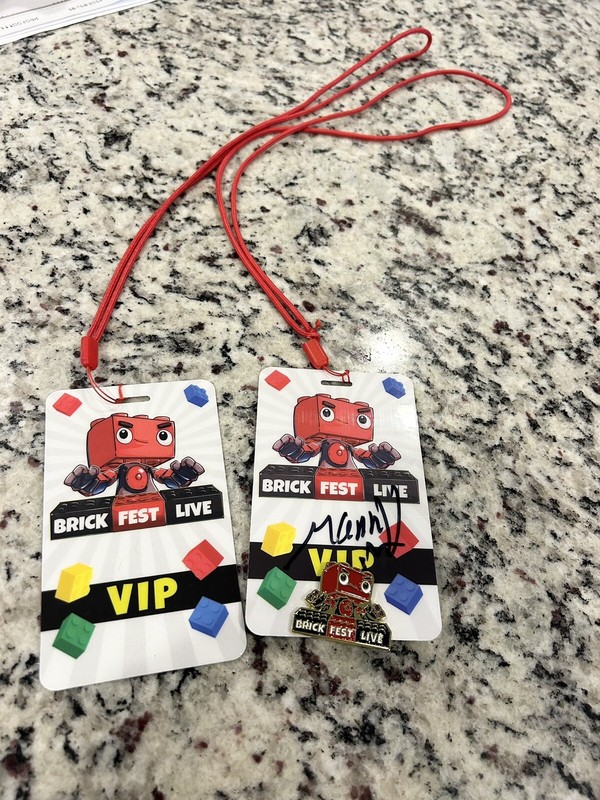 Lego Masters Manny Autographed Signed VIP card and pin 2024