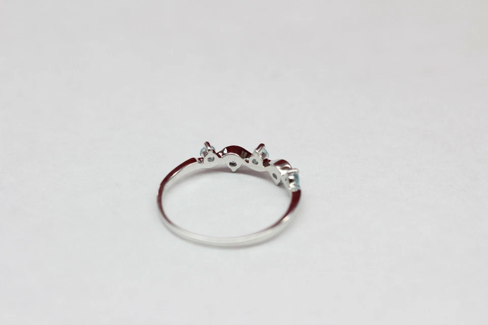 Nobile 0,60 Carati Topazio Blu Anello 925 Argento Preziose Misura 6/7/8/9 - Immagine 4 di 4