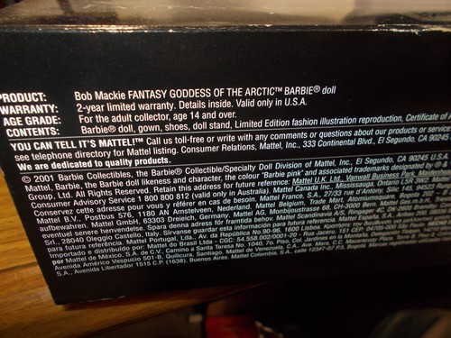 VTG. 2001 FANTASY GODDESS OF THE ARTIC Barbie Bob Mackie Mattel 50840 Ltd Ed. - Picture 15 of 21