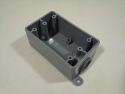 Kraloy PVC Electrical Box Wet Weatherproof 1 Gang 1 Hole 3//4/" Gray #FSE07