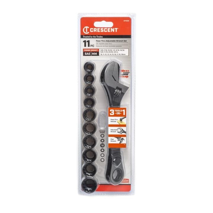 Crescent Tools CPTAW8 11Pc PassThru X6 Black Oxide Adjustable